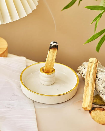Palo Santo Holder, Incense Holder for Palo Santo Sticks, Ceramic Incense Burner, Scent Wood Stand and Ash Catcher, Simple, Sturdy and Well Made