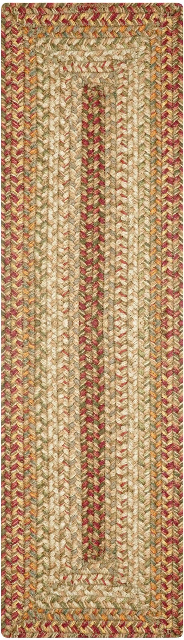 Homespice Harvest Jute Braided Stair Tread, Warm Country Decor, Set of 13, Multicolor 8x28 Rectangle Rugs for Stairs - Easy to Clean, Tightly Stitched and Durable