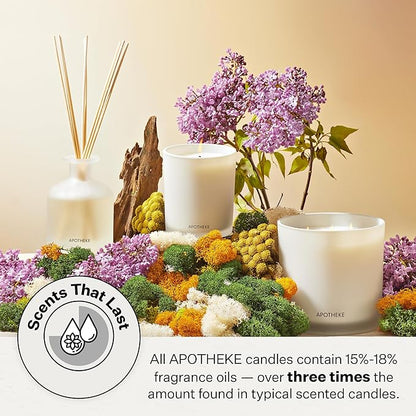 Apotheke Signature Scented Candles for Home, Earl Grey Bitters - 10.5 oz - Soy Wax, Non Toxic, Large Jar White - Luxury Candle Gifts for Women & Men - Bergamot, Peony, and Lemon