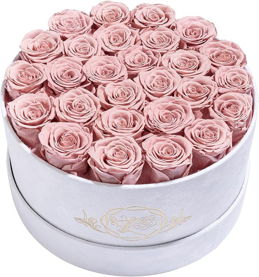 27 Flowers in a Luxury Suede Box, Birthday Gifts for Women, Preserved Flowers, Mothers Day Roses Gift for Mom, Dusty Rose