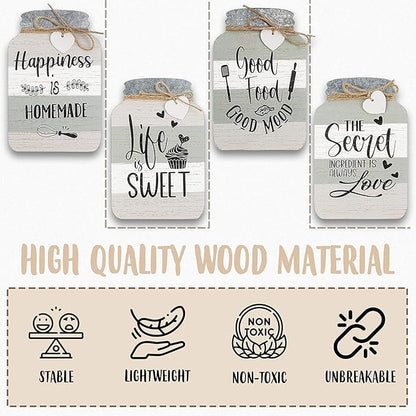 Old Shack Collection – Kitchen Wall Decor Set of 4 – Durable Kitchen Wall Art – Refined Kitchen Decor to Elevate Your Home, Crafted for Lasting Style, 8 x 5 in