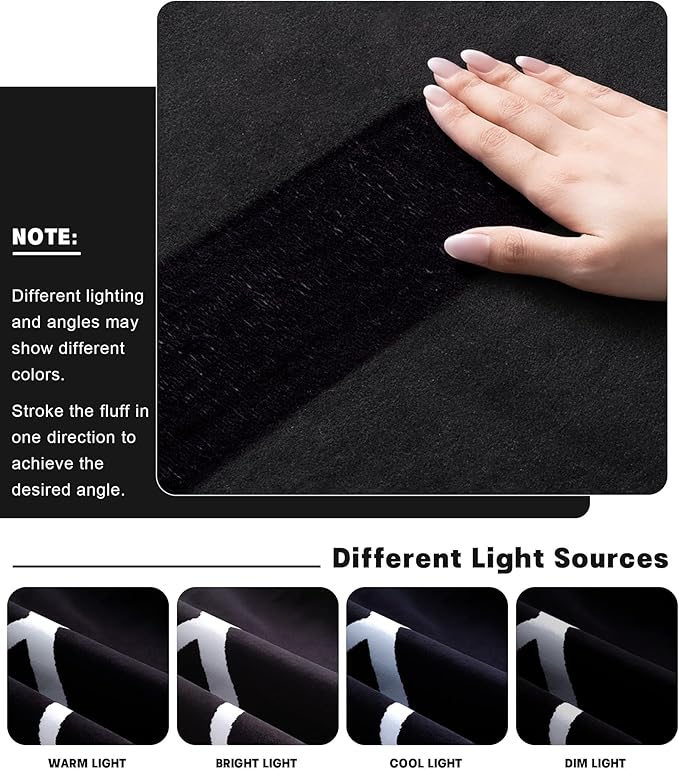 YIHOUSE Modern Washable Area Rug for Living Room Bedroom - Large Abstract Black and White Rug Non-Slip Ultra-Thin Home Decor (Dark Curve, 8'x10'ft)
