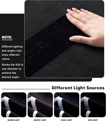 YIHOUSE Modern Washable Area Rug for Living Room Bedroom - Large Abstract Black and White Rug Non-Slip Ultra-Thin Home Decor (Dark Curve, 8'x10'ft)