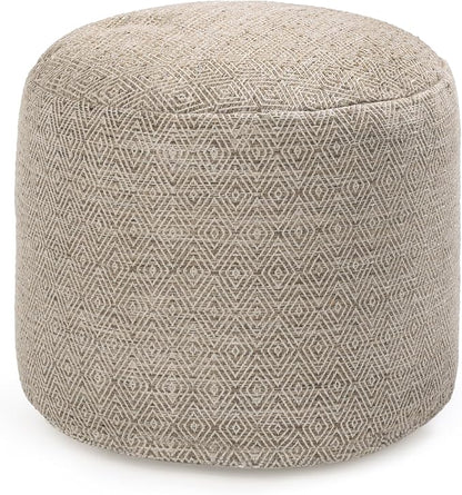 Anji Mountain 100% Handmade & Handcrafted Comfortable Home Décor Pouf Ottoman Footrest for Living Room, Bedroom, Nursery, Kidsroom, Patio Furniture - (22" x 22" x 17" - Stone)