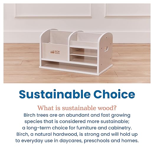ECR4Kids Tabletop Supplies Storage Center, Teacher Caddy, White Wash