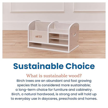 ECR4Kids Tabletop Supplies Storage Center, Teacher Caddy, White Wash