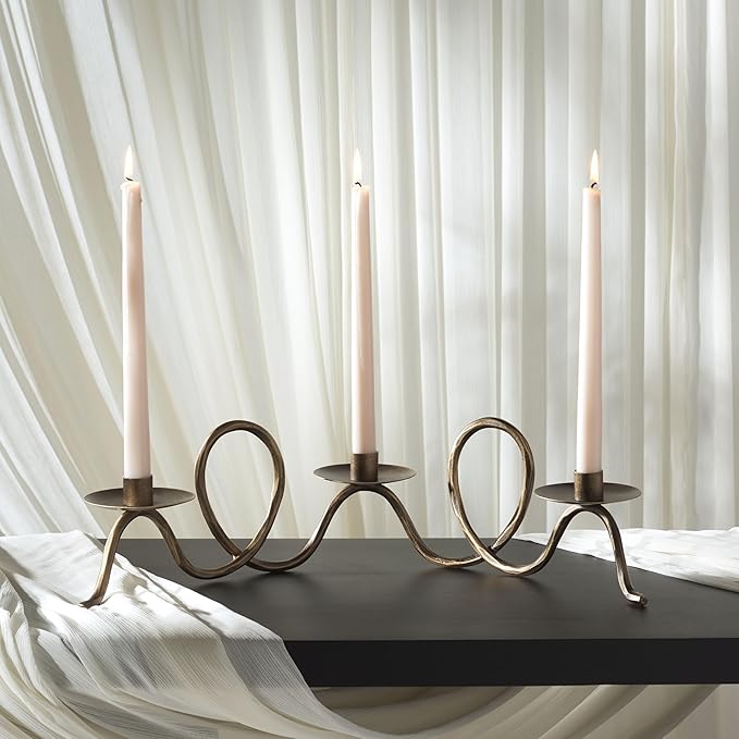 SAFAVIEH Home Collection Cian Brass Candleholder Centerpiece
