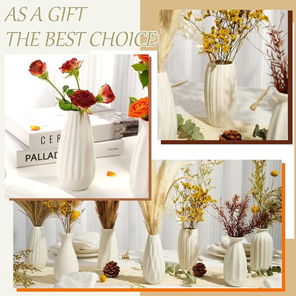 Ceramic Bud Vases, Set of 12 White Vases for Centerpieces Small Vase for Flowers Mini Ceramic Vases for Pampas Grass VAse Bulk for Wedding Table Centerpieces Decoration Boho Home Decor DIY Gift