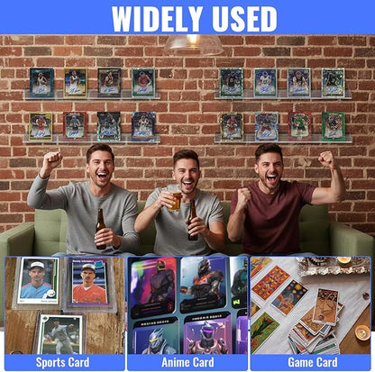 10 Pieces Acrylic Card Display Shelf Wall Mount Sport Card Displays Shelves Vinyl Records Wall Display Shelf Hold Up to 50 Trading Cards for BGS Graded Trading Slabs