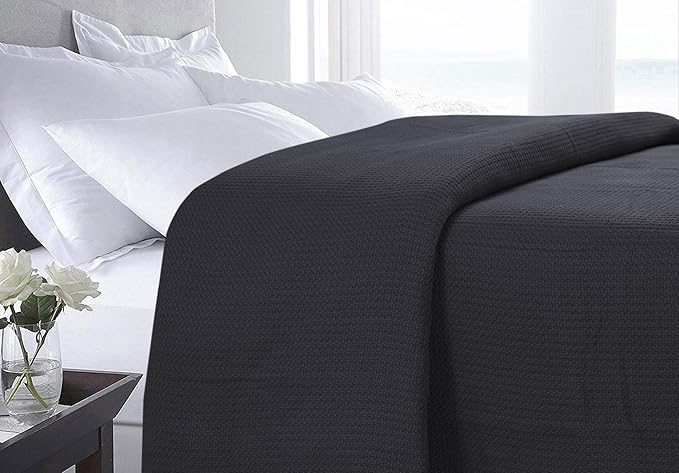 DOLLCENT 100% Cotton King Size Blanket for Bed, Premium Soft Combed Lightweight Blankets, Washed Breathable Cozy Bed Throw Blanket, Grey King Cotton Blankets for All Season: Grey (108"x90")