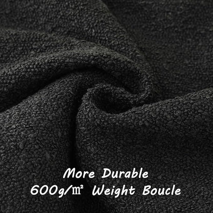FUTEI Pack of 2 Black Decorative Throw Pillow Covers 18x18 Inch Soft Cozy Solid Boucle Textured Cushion Case,Modern Home Decor for Couch Bed Living Room