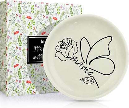 JoycuFF Mama New Mom Gifts for Women Jewelry Dish, Mama Mom to Be Gift Trinket Ring Dish New Mother Essentials