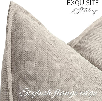 ZWJD Gray Pillow Covers 18x18 Set of 2 Chenille Pillow Covers with Elegant Design Soft and Luxurious Decorative Throw Pillows for Couch, Bed, and Home Decor