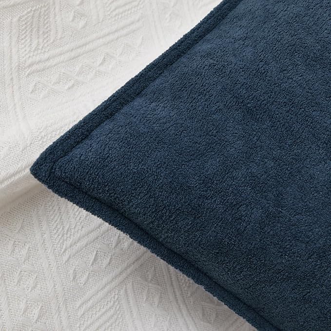 Kevin Textile 14x36 Inch Long Lumbar Cover 1 Pack Soft Boucle Textured Decorative Waterproof Rectangle Cushion Elegant Accent Pillows for Couch Sofa Chair Bed Home Decor Indoor Outdoor Navy Blue