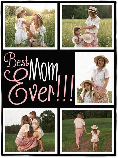 Gifts for mom Personalized Gifts from Daughter Custom Blankets with Photos and Text Multiple Colors Sizes Soft Flannel Gifts for Women Birthday Gifts for Mom