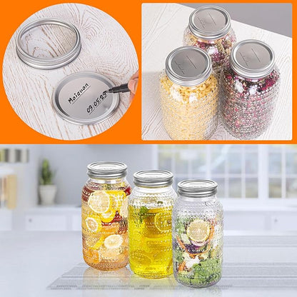 Mason Jars 64 Oz Wide Mouth with Lids 3 Pack, Large Half Gallon Glass Canning Jars for Fermenting, Pickling, Storing Food, Meal Prep, Salad Jam
