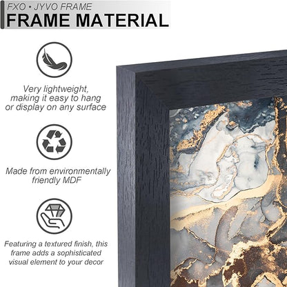 Engineered Wood 15x21 Picture Frame Set of 6, Black Frame for 15 x 21 Inch Picture Poster Photo, Light Weight 15 by 21 Frame with Wood-grain for Wall - 6 Pack/Black/15 x21