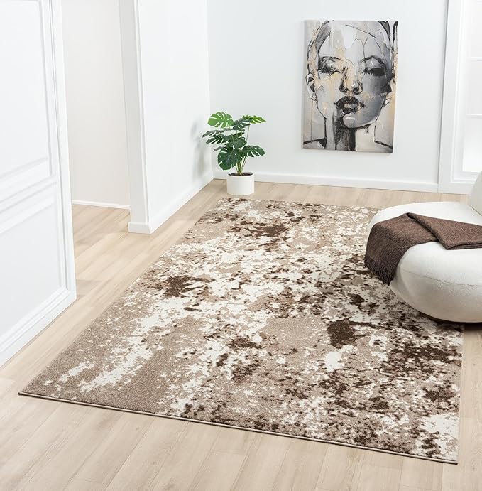 Keen Home Design Area Rugs - 6x9 Non-Shedding, Abstract Rugs for Kitchen, Living Room, Bedroom, Dining Room, Entryway - Size: 5'11" x 9'2", Multi