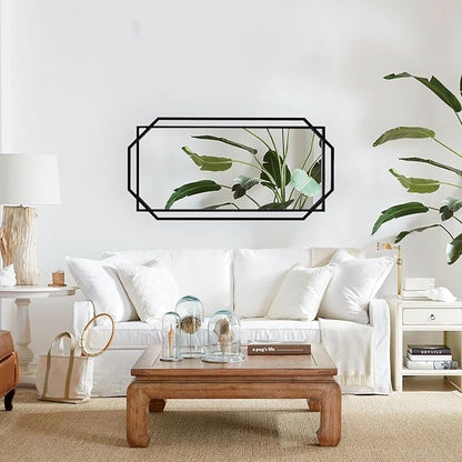 Black 60"x30.5" Full Length Wall Mirror, Large Bathroom Rectangular Mirror with Metal Modern Octagonal Frame, for Entryway,Living Room, Dining Room