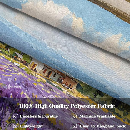 Lifeel Lavender Field Tapestry, Flower Aesthetics Landscape Window Tapestries, Romantic Home Decor for Living Room Bedroom, 44x60 inches