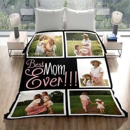 Gifts for mom Personalized Gifts from Daughter Custom Blankets with Photos and Text Multiple Colors Sizes Soft Flannel Gifts for Women Birthday Gifts for Mom