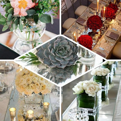 Efavormart 16 PCS - 12" Square Glass Mirror Table Centerpiece, Hanging Wall Decor