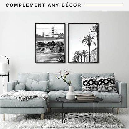 MCS Trendsetter 24x32 Poster Frame Black High-Gloss, Vertical & Horizontal Wall Hanging Large Picture Frame for Photos, Posters & Art Prints (2-Pack)