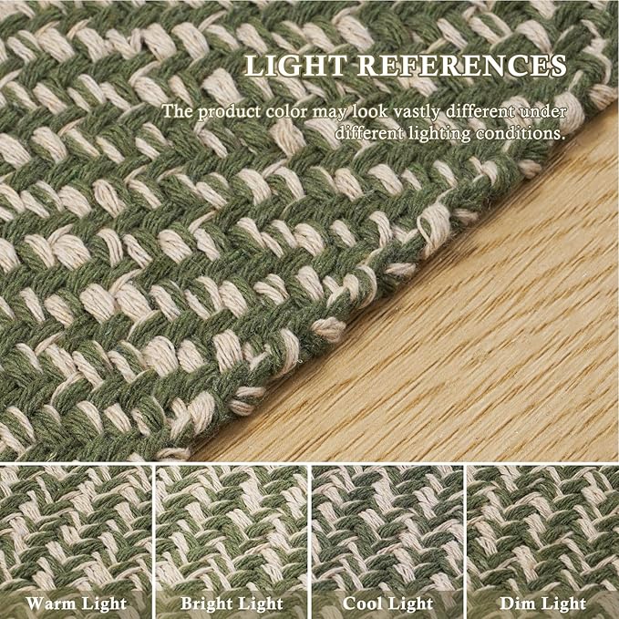 Collive Washable Area Rug 4' x 6', Woven Cotton Bedroom Rugs Neutral Indoor Accent Rug, Modern Comfy Floor Carpet with Tassel for Living Room, Nursery Room, Dining Room, Bedside, Patio Decor