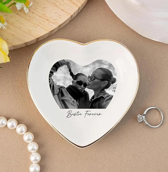 UrbanNEST Personalized Friendship Jewelry Dish, Sister Jewelry Dish, Custom Besties Gifts, Bff Gifts, Friendship Gift, Best Friend Gift for Women, Customized Jewelrys Plate, Birthday, Christmas 2