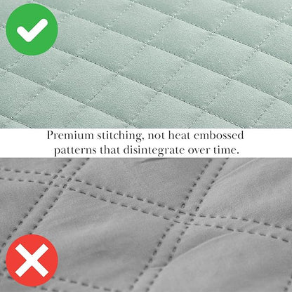 Southshore Fine Living, Inc. Quilts, Queen Size with 2 Pillow Shams, Full Bedding Set, Stain & Pet Hair Resistant Bedding, Quilt Coverlet Bedspreads Queen Size/Full Bedspread with 2 Pillow Shams, Sky Blue