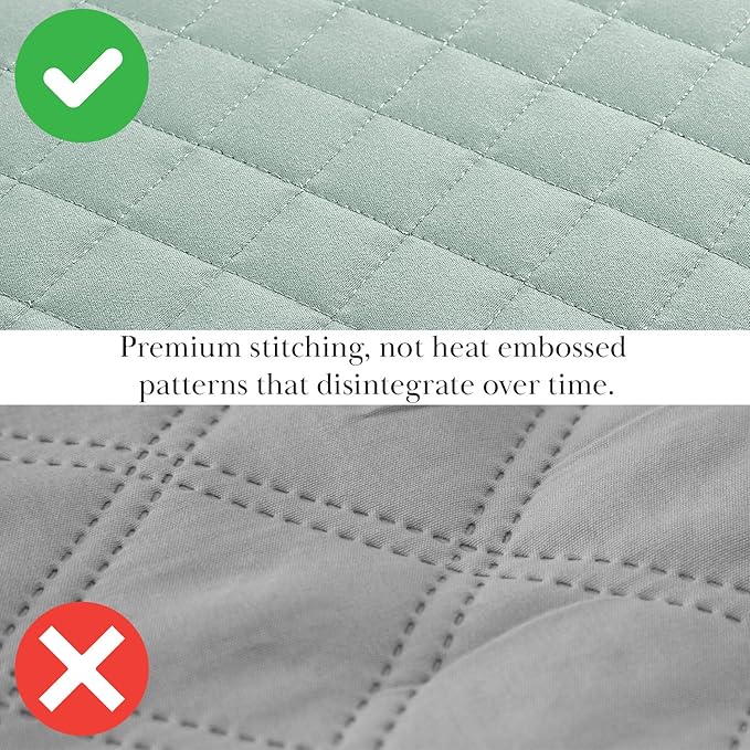 Southshore Fine Living, Inc. Twin Quilt Bedding Set, Soft Microfiber Coverlet Bedspread, Stain and Pet Hair Resistant Bedding, XL/Twin Blue Quilt Comforter Set with 1 Pillow Sham, Sky Blue