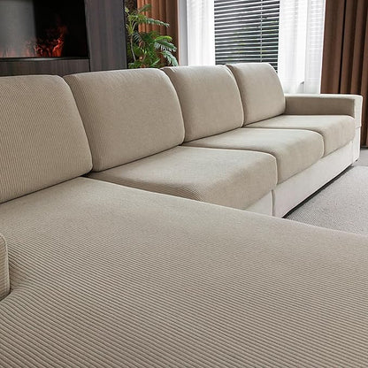 Sectional Couch Covers, Wear Resistant Stretch Sofa Covers Washable Soft Couch Cushion Covers Anti Slip Furniture Protector Sofa Slipcovers for Pets (1 Piece Armrest Sofa Cover, Light Brown)