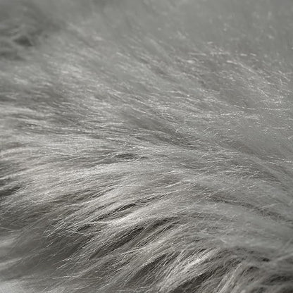 SERISSA Soft Fluffy Area Rug, Grey Faux Sheepskin Fur Rug, Shaggy Rug for Bedroom Floor Fuzzy Carpet for Living Room 4x6 Feet