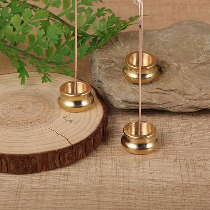 3Pcs Mini Dual-Purpose Copper Incense Burner Holder, Brass Holder for Sticks, Cone Incense Holder, Chinese Indoor and Outdoor Decorative, Suitable for Yoga, Studio, Buddhist, Temple