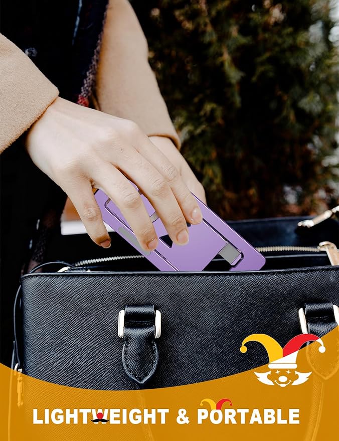 Ultra - Thin Portable Phone Stand: Foldable & Space - Saving, Fits 3.7-7 inch Devices, Purple