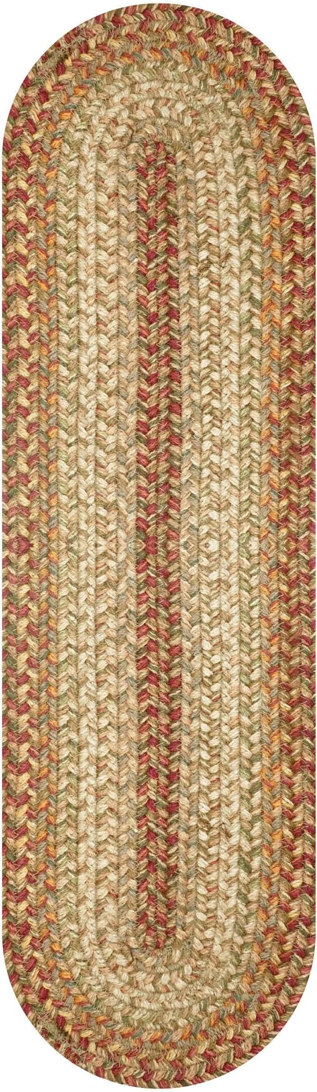 Homespice Harvest Braided Oval Table Runner, Warm Country Decor, Multicolor 11x36 - Jute Dining Table Accessories - Rich Colors, Easy to Clean, Durable and Protects Furniture