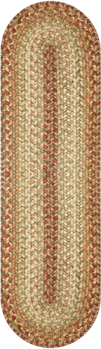Homespice Harvest Braided Oval Table Runner, Warm Country Decor, Multicolor 11x36 - Jute Dining Table Accessories - Rich Colors, Easy to Clean, Durable and Protects Furniture