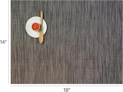 Chilewich Bamboo Placemats Set of 4 - Woven Rectangle Placemats - Reusable, Stain-Resistant, Indoor/Outdoor Tabletop Protection - 18.5" x 13.5" - Grey Flannel