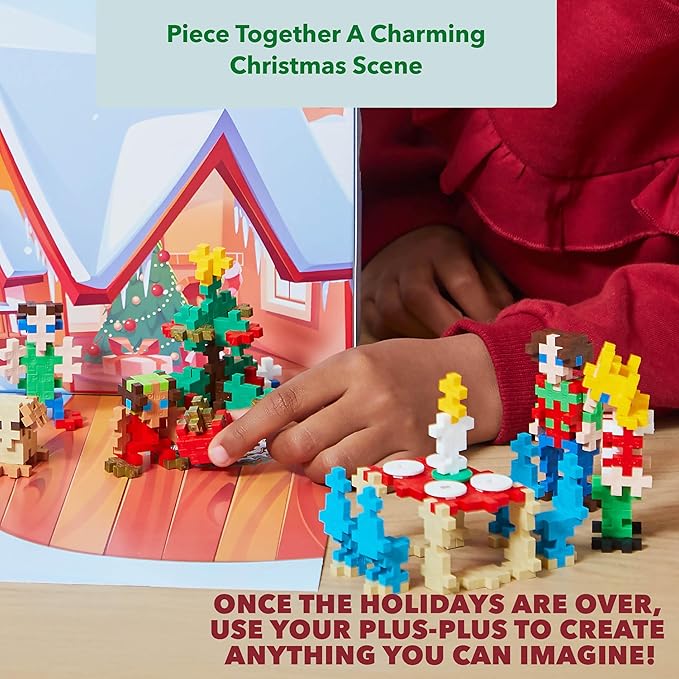 Plus Plus Christmas Advent Calendar 2025, 25 Kids Building Block Toys, Mini 3D Puzzle Kits, Fun Holiday Countdown Stem Gifts, 600 Pieces - Original