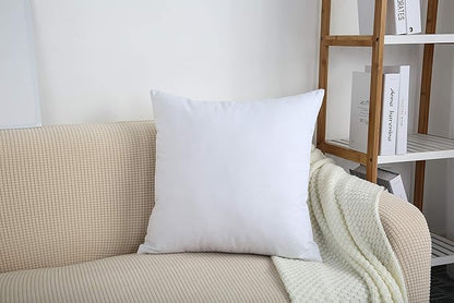 TangDepot Set of 2 Handmade Decorative Solid 100% Cotton Canvas Throw Pillow Covers/Cushion Covers, 45 Colors Available - (18"x18" 2 Pieces, White)