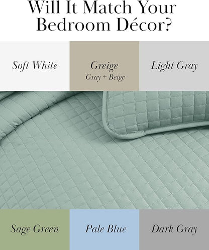 Southshore Fine Living, Inc. Oversized King Quilt Bedding Set, Soft Microfiber, Stain and Pet Hair Resistant Bedding, California/King Size Quilt Coverlet Bedspread Set with 2 Shams, Sky Blue