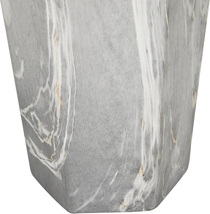 Deco 79 Ceramic Decorative Vase Faux Marble Centerpiece Vase, Flower Vase for Home Decoration 7" x 7" x 14", Black