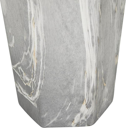 Deco 79 Ceramic Decorative Vase Faux Marble Centerpiece Vase, Flower Vase for Home Decoration 7" x 7" x 14", Black