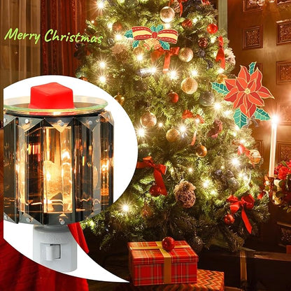 KUPOO Plug-in Wax Warmer,Crystal Wax Melt Warmer Electric Home Fragrance Warmer for Essential Oils Candle Wax Tarts and Melts,Scent Warmer Night Light (Crystal)