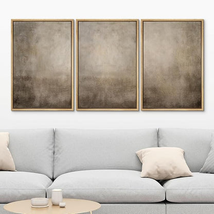 MUDECOR Framed Wall Art Print Set Neutral Abstract Landscape Illustrations Modern Art Boho Decorative Colorful Chic for Living Room, Bedroom, Office - 24"x36"x3 Natural
