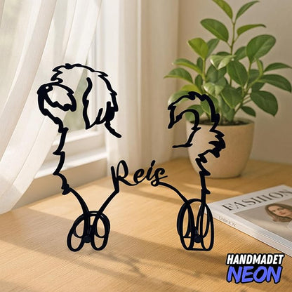 Personalized Havanese Dog Minimalist Sculpture, Custom Dogs Name Metal Desk Decor, Decorative Home Aesthetic Table Sign Gifts for Officer, Friends, Animal Lover, Kids, Mom, Dad