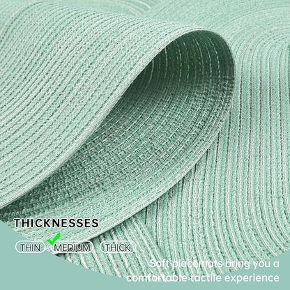 Noctiflorous Oval Braided Placemats Set of 8 Woven 12x18 Inch Non Slip Washable Heat Resistant Place Mats Round Tablemats for Dining Kitchen Party Daily Table Decor Dinner Mats (Mint Green, 8)