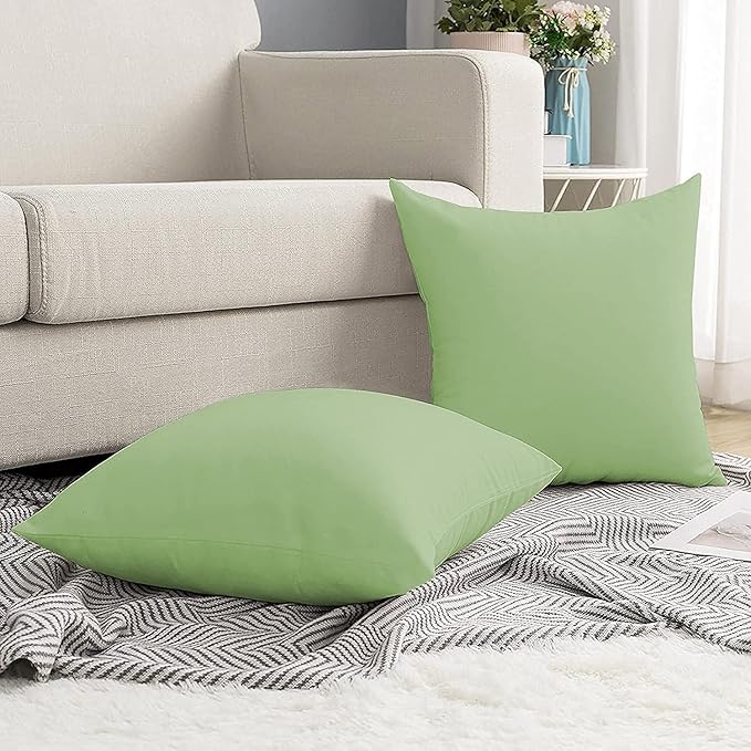 Upgrade Your Bedding Experience with The Made of 100% Cotton Euro Shams 2 Pack Cushion Cover 26"x 26"Size fits Decorative Cover. Envelope Closure Sage
