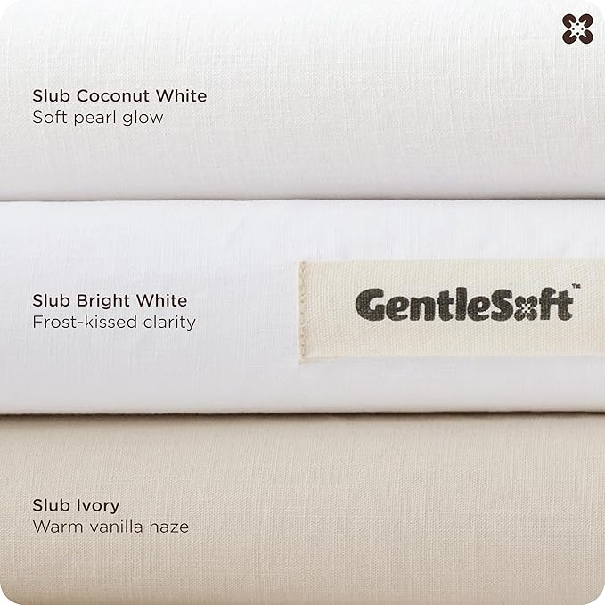 Bedsure Cotton Duvet Cover King - Luxury Slub Weave 100% Cotton Duvet Cover with a Linen Like Textured, Easy Change Durable Bedding, Bright White, 104" x 90"
