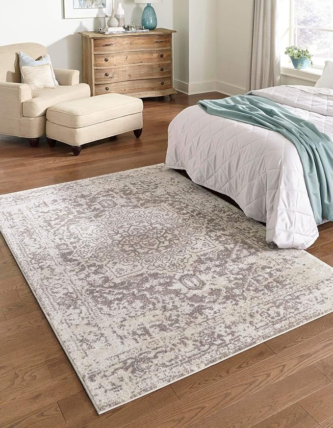 Rugs.com Arlington Collection Rug – 10' x 13' White Medium-Pile Rug Perfect for Living Rooms, Large Dining Rooms, Open Floorplans